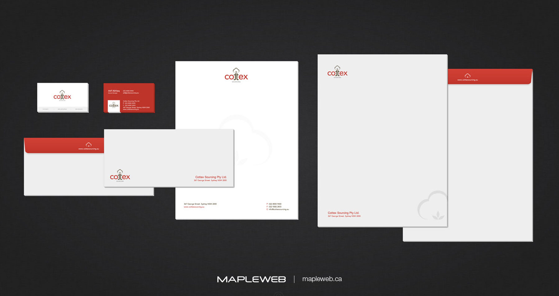 Cottex Stationary Brand design by Mapleweb
